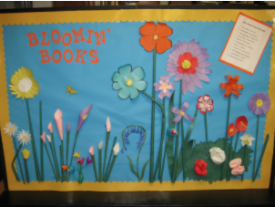 Artistic Bloomin' Books quilt with flowers