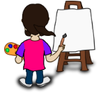 child at easel