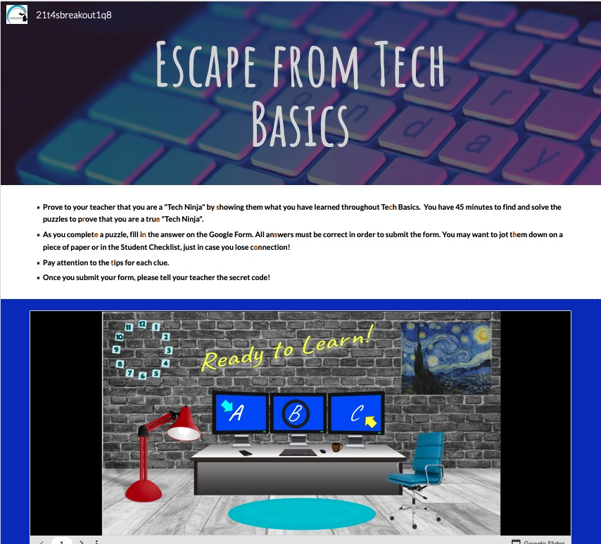 Screenshot of the Escape from Tech Basics image