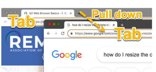 Shows pulling down a tab to make a second window