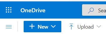 Screenshot of Microsoft OneDrive and Upload icon.