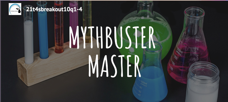 Image of a science lab with beakers and test tubes with the title Mythbuster Master!