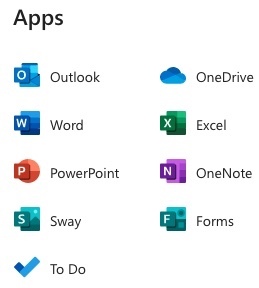 Screenshot of the Microsoft Waffle showing the To Do app.