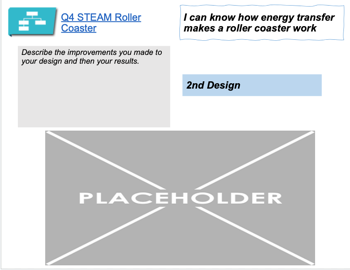 screenshot of the slide 2.Q4 design 2 student portfolio showing where to paste a screenshot of their design