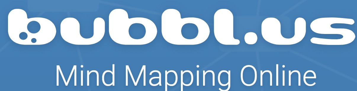 the hyperlinked logo for bubbl.us web site, mind mapping online