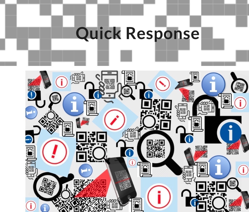 Screenshot of the Quick Response web page showing QR codes, and related images.