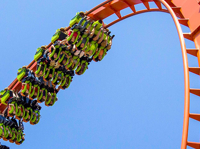 Image of the rougarou roller coaster at Cedar Point Ohio.