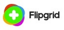 Flipgrid logo with colored circles overlapping with green on top with a white + sign