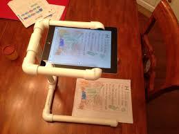 image of a document camera stand made out of PVC for an iPad stand